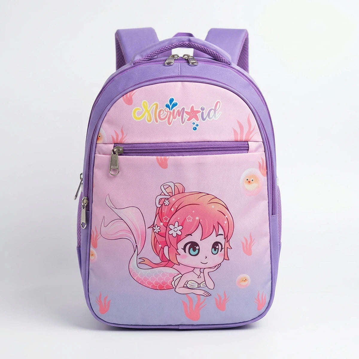 Girls Purple Mermaid Print School Backpack Trending Accessories Purple Onesize