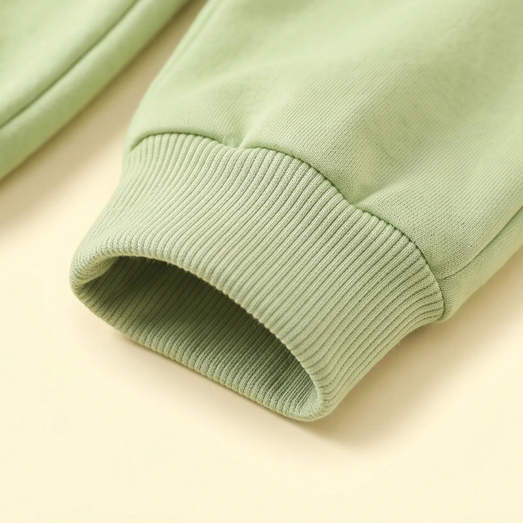 Boys Light Green Smiley Printed Sweatshirt & Joggers Co-ord Sets Sets