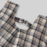 Girls Yellow Checked Sleeveless A-line Top With Cropped Pant Sets Sets