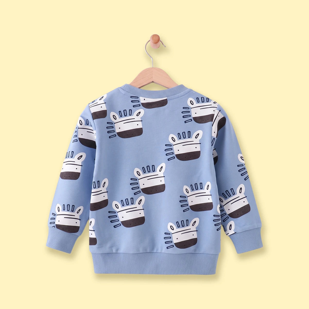 Boys Light Blue Graphic Round Neck Sweatshirt Sweatshirts & Hoodies