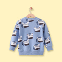 Boys Light Blue Graphic Round Neck Sweatshirt Sweatshirts & Hoodies