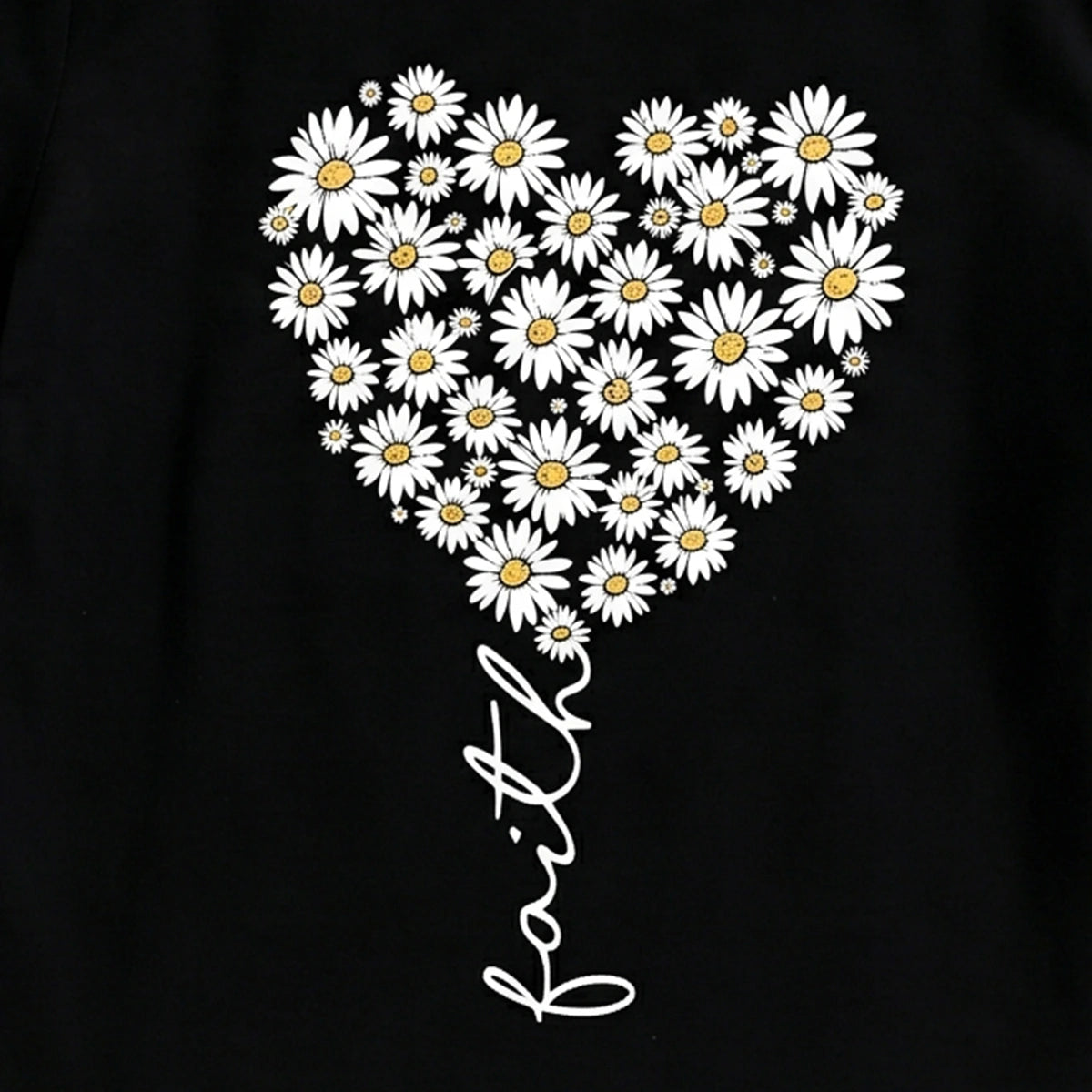 Girls Black Floral Print Short Sleeve T-Shirt Tshirts