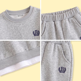 Boys Light Grey Embroidered Sweatshirt & Joggers Sets 2 pc. Sets