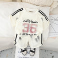 Boys Off White Shoulder Striped Raglan Sleeves T-Shirt With Shorts Set 2 pc. Sets Off White 1-2 Y
