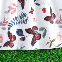 Girls Red Butterfly Printed Fit & Flare Dress Casual Dresses