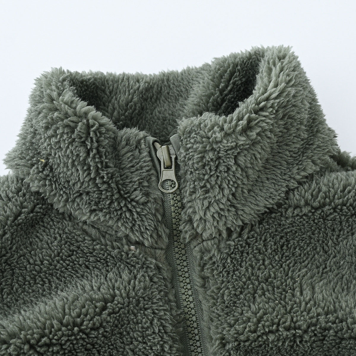 Girls Army Green Fleece Front Zipper Sleeveless Winter Jacket Coats & Jackets