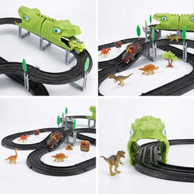 Dinosaur Track Car Toy Set for Kids -59 PCS DIY Race Track with 2 Dino Cars Educational Toy for Boys & Girls Trending Accessories