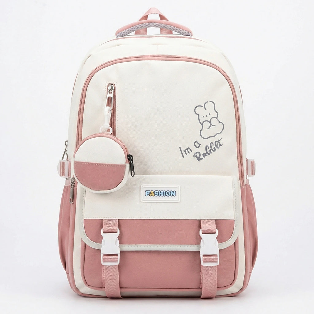 Kids Pink Bunny Multi-Compartment School Backpack Trending Accessories Pink Onesize