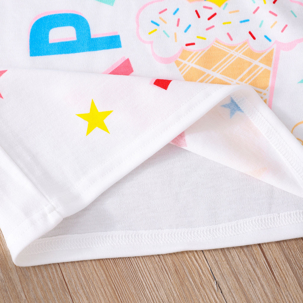 Boys White Graphic T-Shirt With Shorts Set 2 pc. Sets