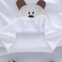 Boys Brown Teddy Patch Short Sleeves T-Shirt With Denim Shorts set 2 pc. Sets