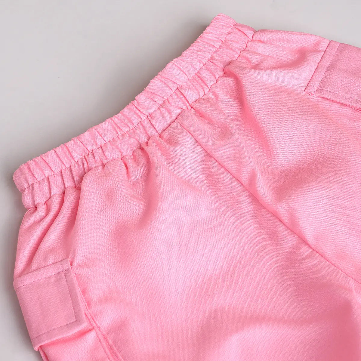 Girls Pink Floral Printed Top With Elasticated shorts Sets 2 pc. Sets