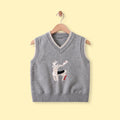 Boys Grey Jacquard V-Neck Sweater Vest Sweaters & Cardigans Grey 1-2 Y