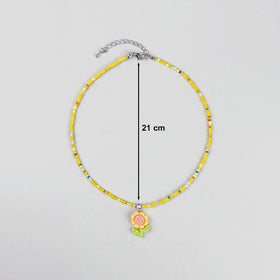 Pack Of 5 Girls Multicolour Floral Beads Necklace Sets Necklace and Chains