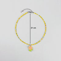 Pack Of 5 Girls Multicolour Floral Beads Necklace Sets Necklace and Chains