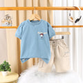 Boys Blue Graphics Short Sleeve T-Shirt With Elasticated Shorts Sets 2 pc. Sets Blue 2-3 Y