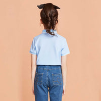Girls Short Sleeve Polo Neck T-Shirt Tshirts   