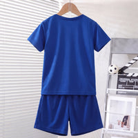 Boys Navy Blue Short Sleeve Graphic T-Shirt With Shorts Sets 2 pc. Sets