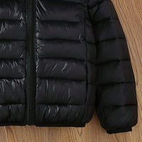 Boys Black Hooded Zip-up Puffer Jacket Coats & Jackets