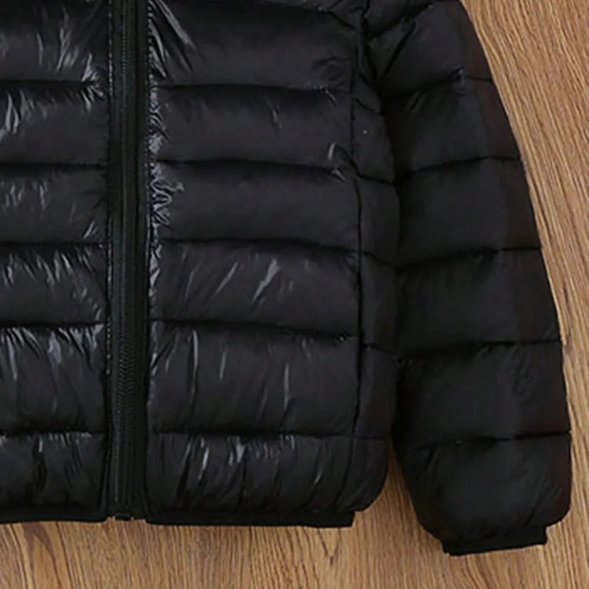 Boys Black Hooded Zip-up Puffer Jacket Coats & Jackets