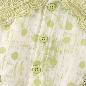 Girls Green Polka Dot Print Sleeveless Top With Shorts Sets 2 pc. Sets