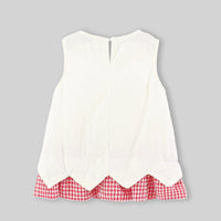 Girls Off White Bunny Mushroom Applique A-Line Dress Casual Dresses