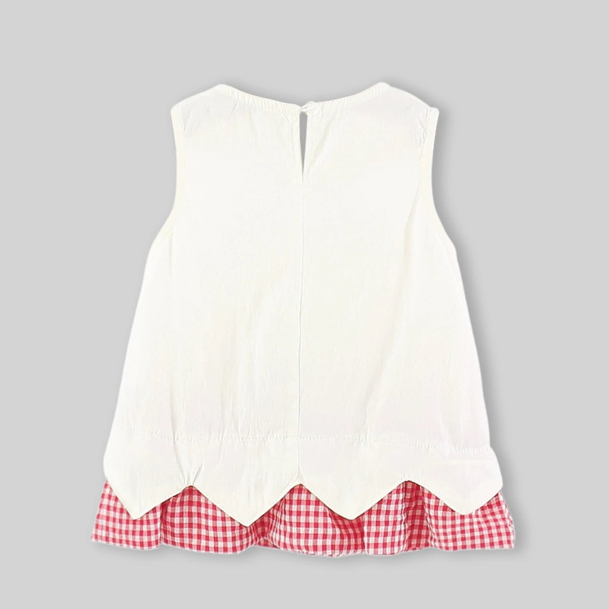 Girls Off White Bunny Mushroom Applique A-Line Dress Casual Dresses