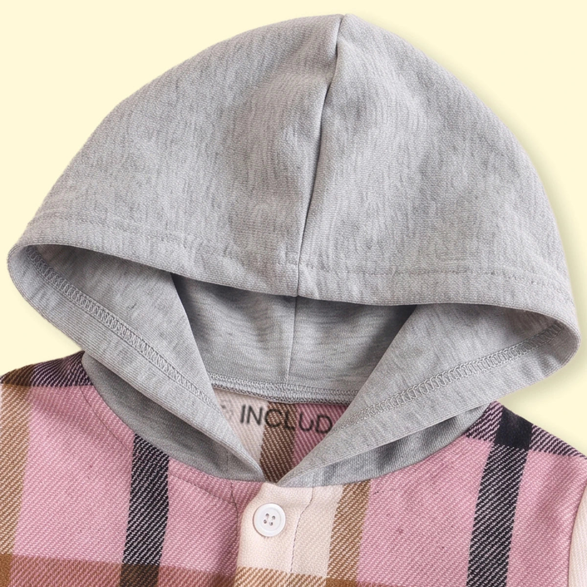 Boys Pink Checked Hooded Shirt With Pants Sets 2 pc. Sets