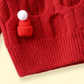 Girls Red Cable Knit Long Sleeve Sweater Sweaters & Cardigans