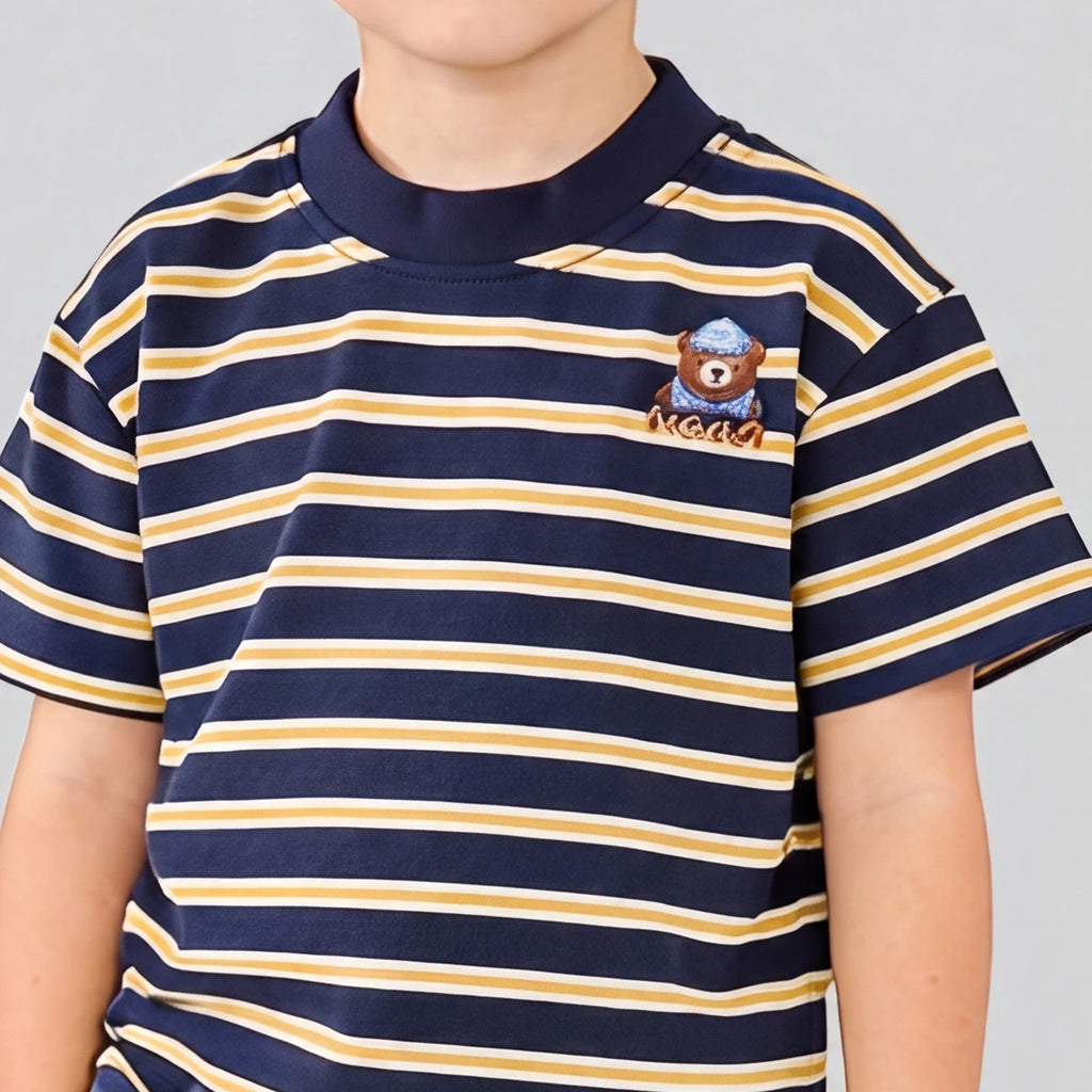 Boys Navy Striped Short Sleeve T-Shirt With Shorts Sets 2 pc. Sets