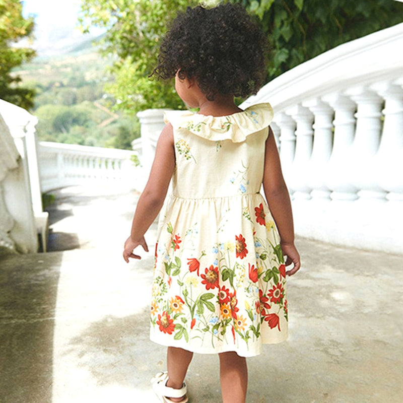 Girls Floral Print Fit & Flare Dress Casual Dresses   