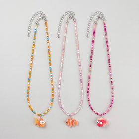 Pack Of 3 Girls Multicolour Fish Motif Beaded Necklace Sets Necklace and Chains Multicolor Onesize