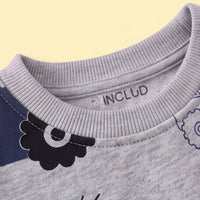 Boys Grey Round Neck Graphic Sweatshirt Sweatshirts & Hoodies