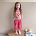 Girls Pink Cat Graphic Sleeveless Top With Elasticated Pants Sets 2 pc. Sets Pink 1-2 Y