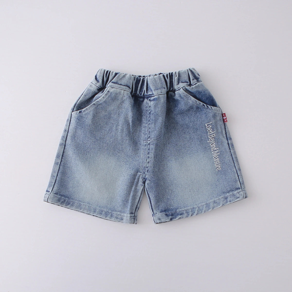 Boys Grey Typographic Print Short Sleeves T-Shirt With Denim Shorts Set Sets