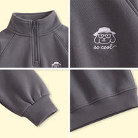Boys Dark Grey Embroidered Long Sleeve Sweatshirt Sweatshirts & Hoodies