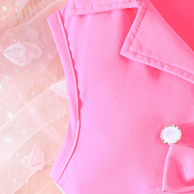 Girls Pink Sleeveless Jacket With Camisole Top And Pants Sets 3 pc. Sets