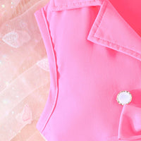 Girls Pink Sleeveless Jacket With Camisole Top And Pants Sets 3 pc. Sets