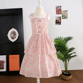 Girls Pink Floral Fit & Flare Summer Casual Dresses Casual Dresses Pink 7-8 Y