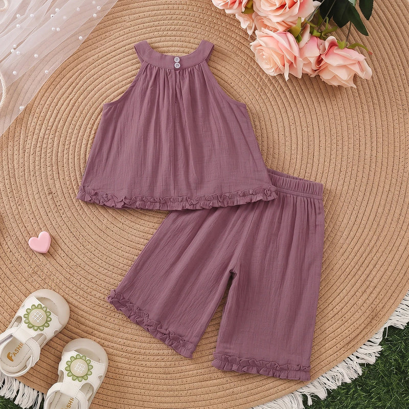 Girls Mauve Sleeveless Top With Pants Sets 2 pc. Sets