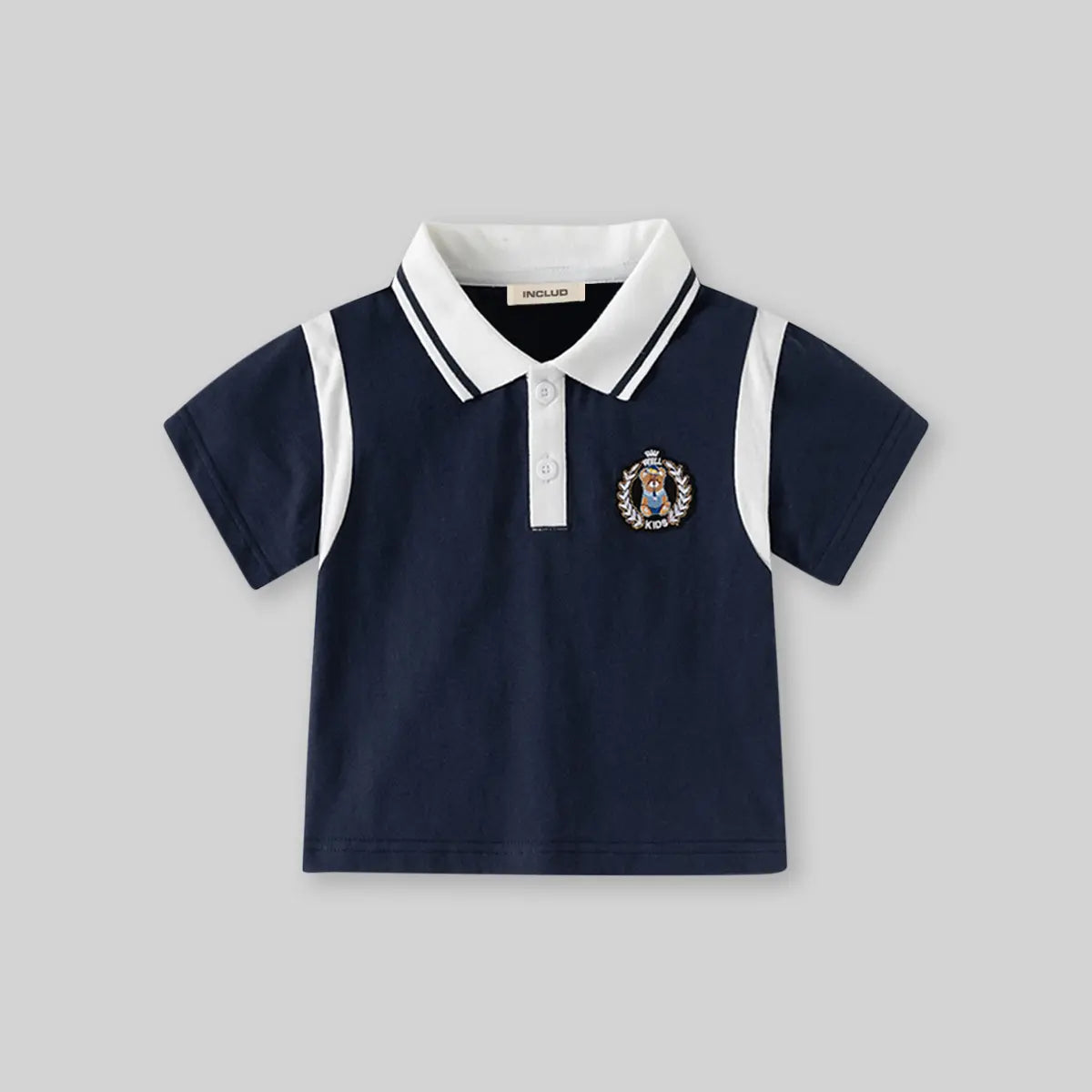 Boys Navy Blue Short Sleeves Polo T-Shirt With Shorts Co-ord Sets Sets