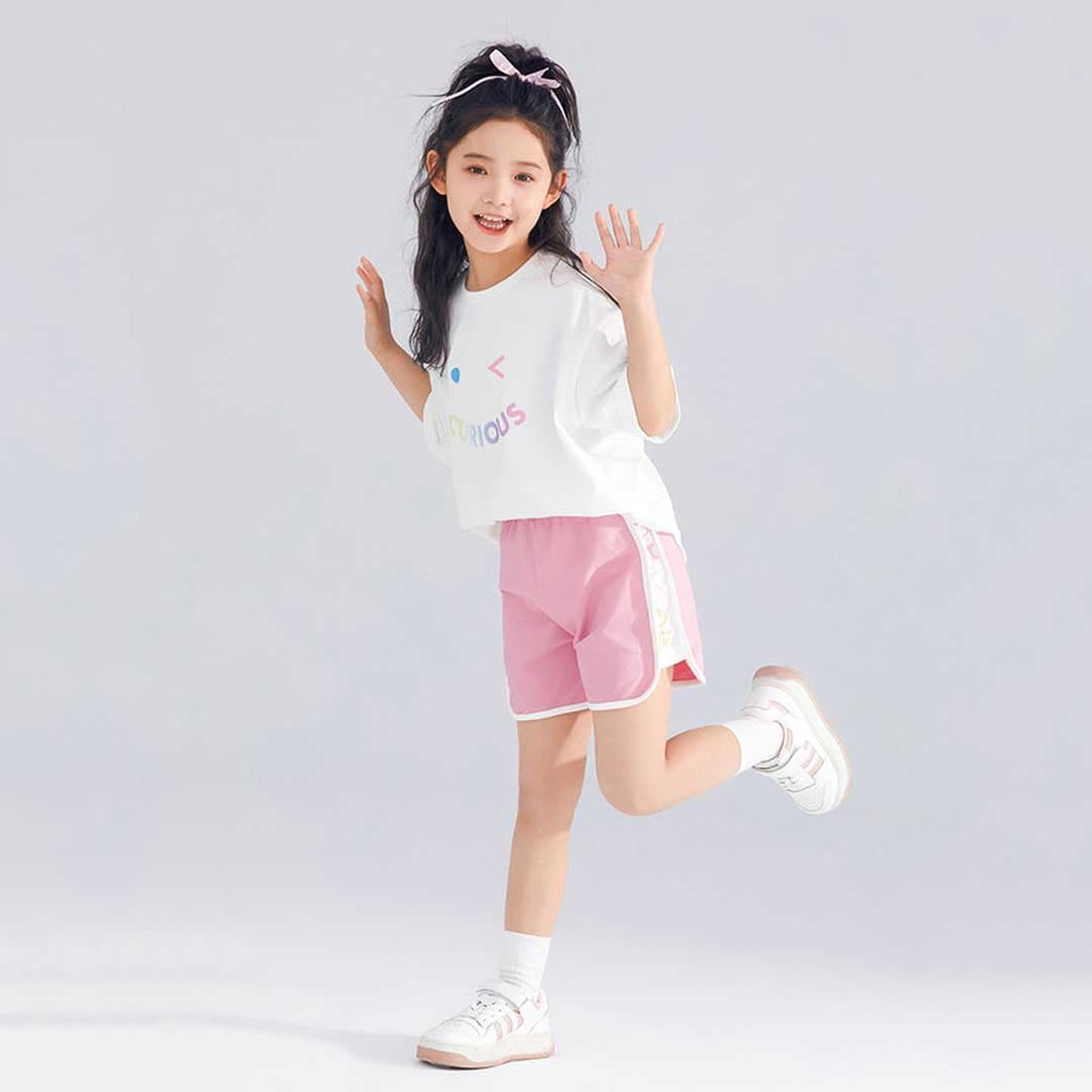 Girls Elasticated Knitted Shorts Shorts   