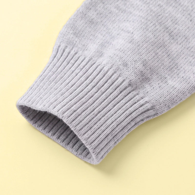 Girls Grey Cat Applique Knitted Sweater Dress Casual Dresses