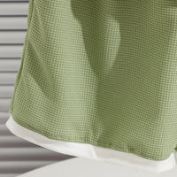 Boys Olive Green Colour-blocked T-Shirt & Shorts Co-ord Sets Sets