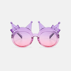 Girls Purple Crown Round Sunglasses Sunglasses