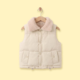 Girls Cream Sleeveless Puffer Jacket Coats & Jackets Cream 1-2 Y