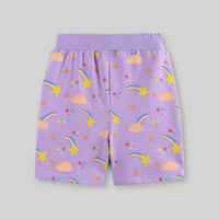 Girls Printed Rib Waist Elasticated Shorts Shorts   