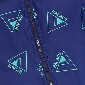 Boys Blue Triangle Printed Reversible Hooded Zipper Jacket Coats & Jackets