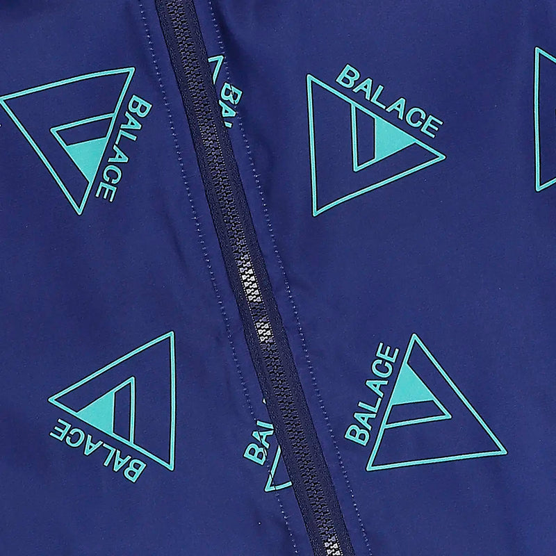 Boys Blue Triangle Printed Reversible Hooded Zipper Jacket Coats & Jackets