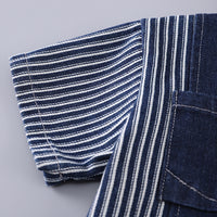 Boys Dark Blue Striped Denim Shirt And Shorts set 2 pc. Sets