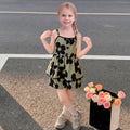 Girls Olive Green Floral Print Peplum Top With Shorts Sets 2 pc. Sets Olive 3-4 Y